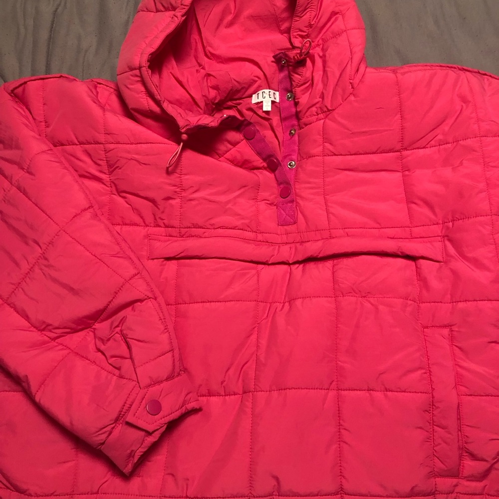 NWT Quilted puffer quarter zip pullover - similar to free people